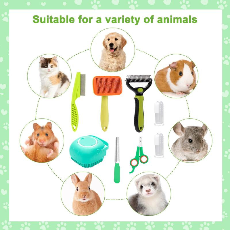 Pet Grooming Brush Set, 8 Counts/Set Pet Hair Removal Comb, Pets Hair Detangling Brush, Pet Hair Removal Tool, Dog & Cat Grooming Supplies, Dog Stuff, Dog Accessories