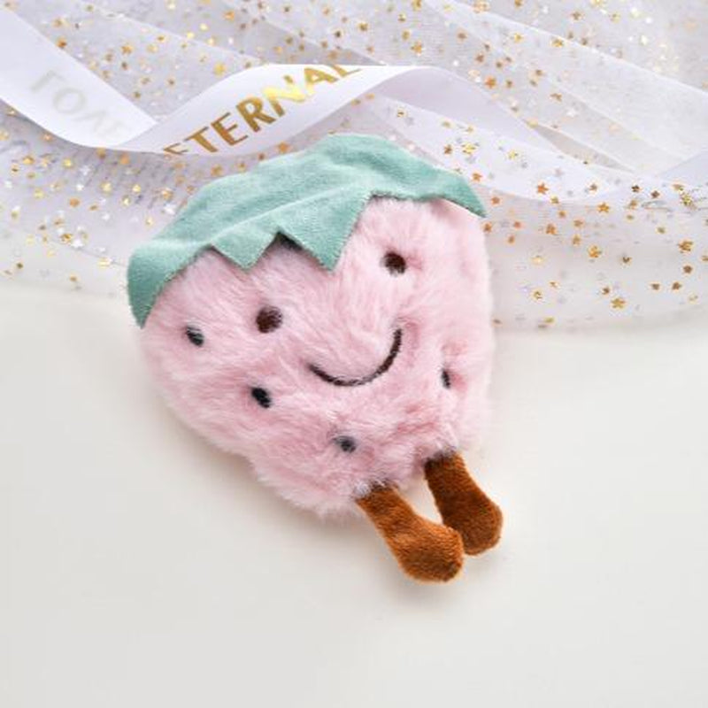 BB Sound Pet Toy 5 Pack Plush Toys for Indoor Cats and Small Dogs, Mini Fruit and Food Catnip Toys Catrobot Toy