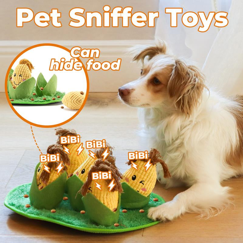 Corn-Sniff Dog Food Toys, Pet Sniff Feeding Toys, Interactive Dog Puzzle Toys for Training & Stress Relief, Pet Suppliess
