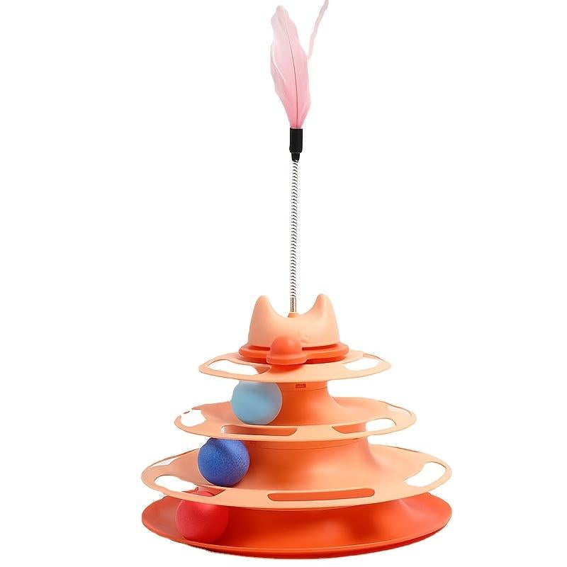 New Interactive Cat Toys, Pet Toys, Indoor Kitten Interactive Cats, Puzzle Balls and Indoor Adult Cats Interactive Cat Towers and Trackballs and Feather Toys, Party Gifts