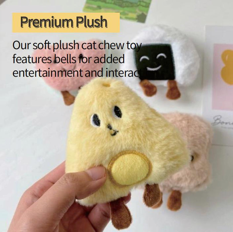 BB Sound Pet Toy 5 Pack Plush Toys for Indoor Cats and Small Dogs, Mini Fruit and Food Catnip Toys Catrobot Toy
