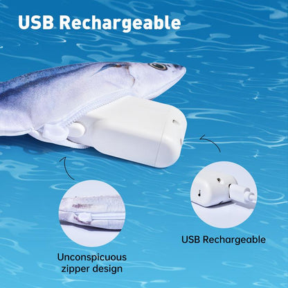 Dealsforyouday, Petgravity Bitesized Realistic Flopping Fish Cat Toys, 3 Pack, Interactive Cat Toys for All Breeds, Tap-Activated 3 Flapping Mode, Sardine/Saury/Yellow Croaker, 7.1 Inches, with Catnip, Rechargeable, Motion Sensor Interaction