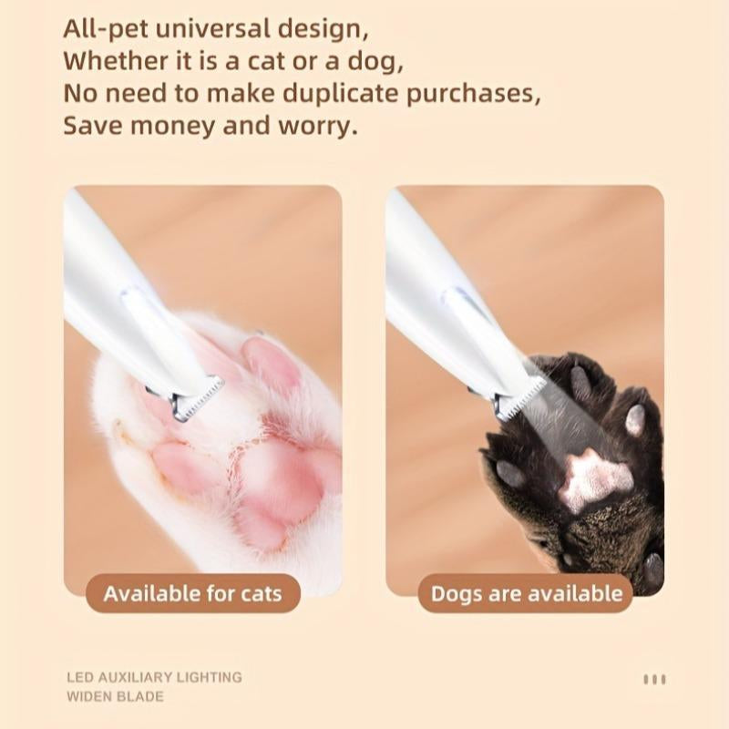 Rechargeable Pet Hair Trimmer Kit, 1 Count Pet Grooming Clipper with LED Light, High Quality Trimmer, Pet Multi-Part Clipper for Dogs & Cats, Pet Grooming Tool, Pet Care, Hair Trimmer Set