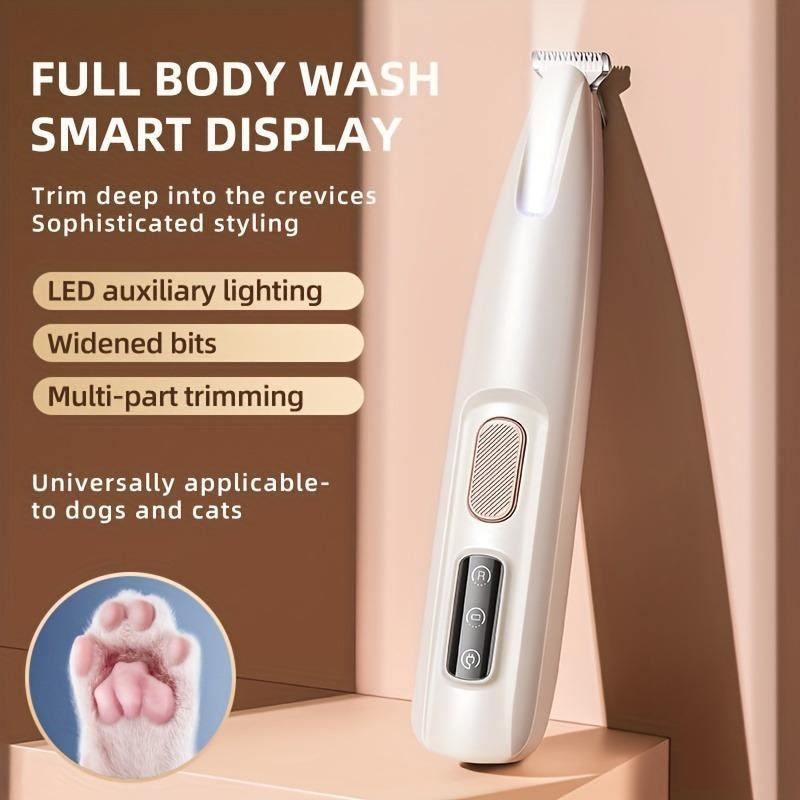 Rechargeable Pet Hair Trimmer Kit, 1 Count Pet Grooming Clipper with LED Light, High Quality Trimmer, Pet Multi-Part Clipper for Dogs & Cats, Pet Grooming Tool, Pet Care, Hair Trimmer Set