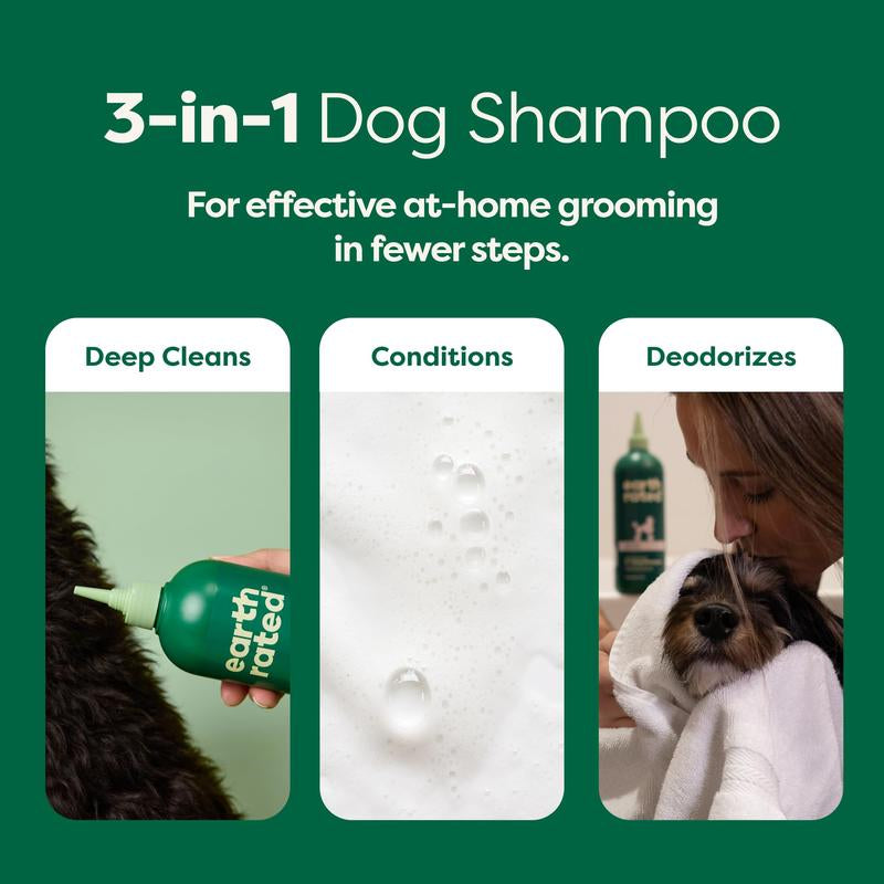 Earth Rated 3-In-1 Curly & Wavy Coated Dog & Puppy Shampoo, Conditioner & Deodorizer - 16 Oz - Formulated to Tackle Tangles & Restore Curls