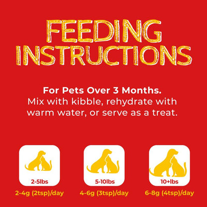 Just Try Freeze-Dried Food Topper for Puppies and Adult Dog & Cat - Made with Real Chicken, Egg Yolk and Antarctic Krill, All Natural, Grain Free - 8 OZ