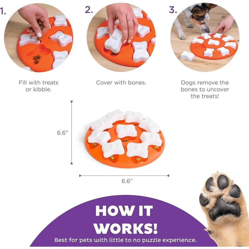 Nina Ottosson Dog Smart Dog Puzzle Interactive Treat Puzzle Dog Enrichment Dog Toy, Level 1 Beginner, Orange