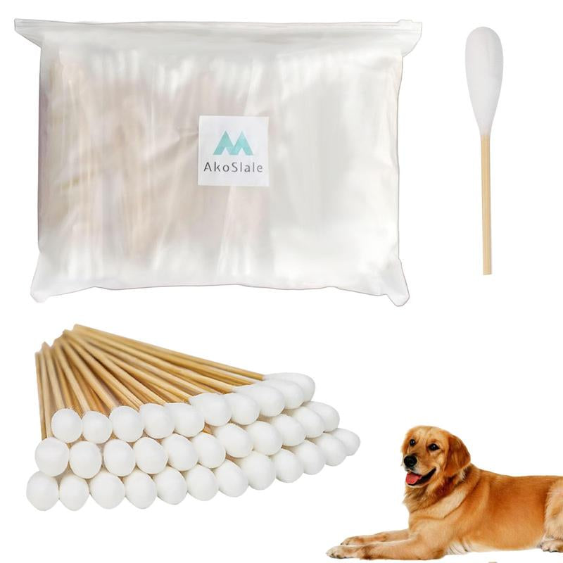 7 Inch Large Q Tips for Dog Ear Cleaning – 100 Biodegradable Bamboo Cotton Swabs for Pets & Precision Cleaning Large Cotton Dog Ear Extra Large Natural Dog Natural Dog