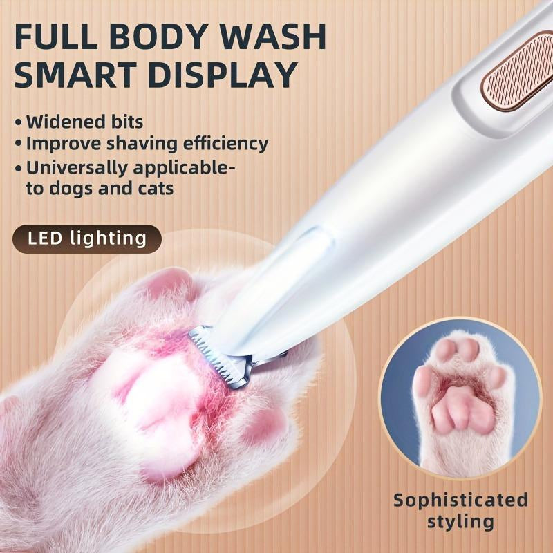 Rechargeable Pet Hair Trimmer Kit, 1 Count Pet Grooming Clipper with LED Light, High Quality Trimmer, Pet Multi-Part Clipper for Dogs & Cats, Pet Grooming Tool, Pet Care, Hair Trimmer Set