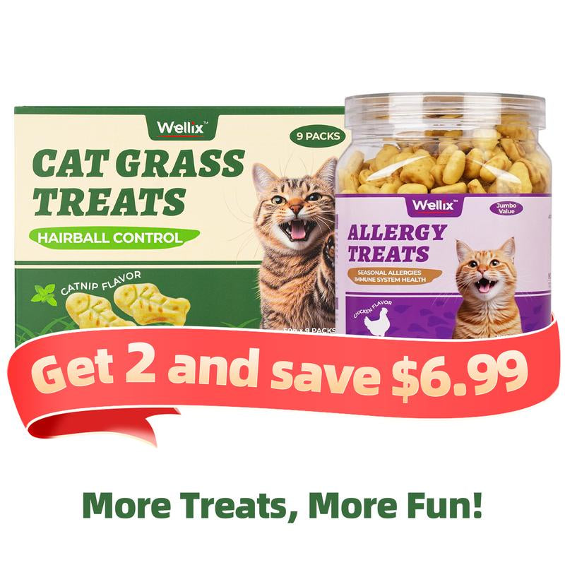 450G/16Oz Cat Grass Treats,Crunchy Cat Treats 9 Packs (50G Each),Natural Cat Grass Sticks &Cat Grass Teeth Cleaning Treats for Cat Training Rewards