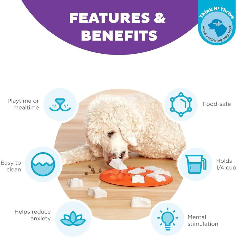Nina Ottosson Dog Smart Dog Puzzle Interactive Treat Puzzle Dog Enrichment Dog Toy, Level 1 Beginner, Orange