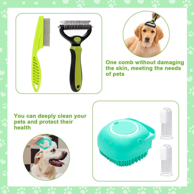 Pet Grooming Brush Set, 8 Counts/Set Pet Hair Removal Comb, Pets Hair Detangling Brush, Pet Hair Removal Tool, Dog & Cat Grooming Supplies, Dog Stuff, Dog Accessories