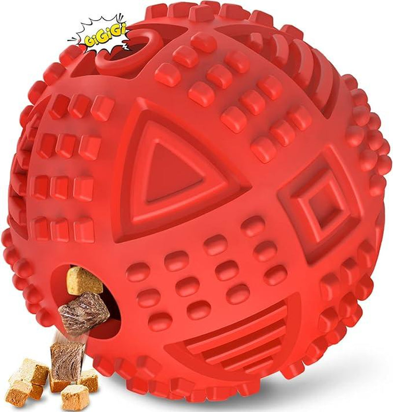 Dog Balls Treat Dispensing Dog Toys, Dog Toys for Aggressive Chewers Large Breed, Nearly Indestructible Squeaky Dog Chew Toys for Large Dogs, Natural Rubber Dog Puzzle Toys
