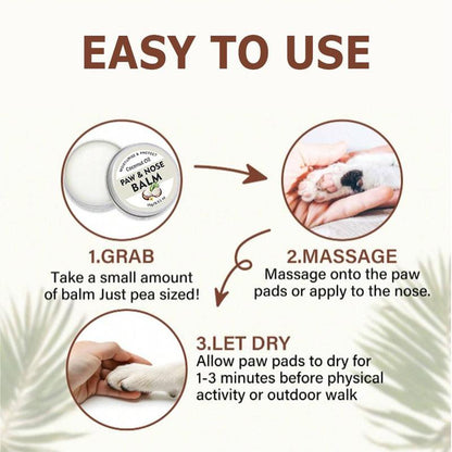 Coconut Oil Pet Paw & Nose Balm, 1 Count Natural Formula Moisturizing Pet Paw & Nose Care Balm, Pet Grooming Supplies, Pet Products, Puppy Essentials