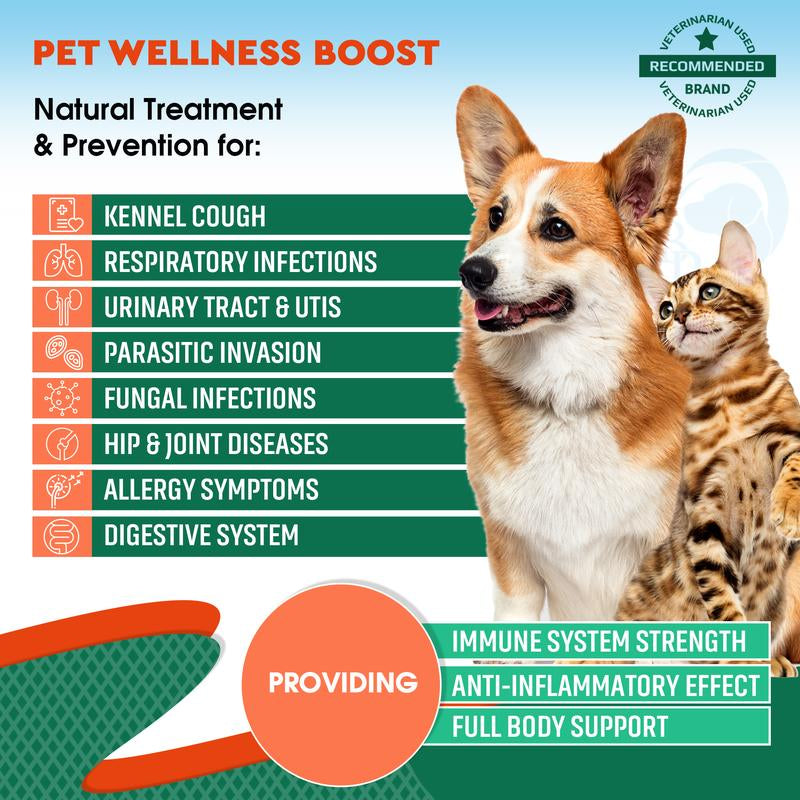 Natural Herbal Kennel Cough Relief & Urinary Tract Support for Cats and Dogs