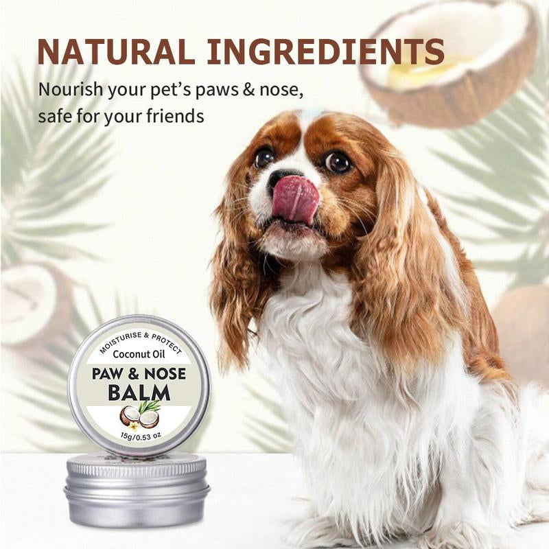 Coconut Oil Pet Paw & Nose Balm, 1 Count Natural Formula Moisturizing Pet Paw & Nose Care Balm, Pet Grooming Supplies, Pet Products, Puppy Essentials