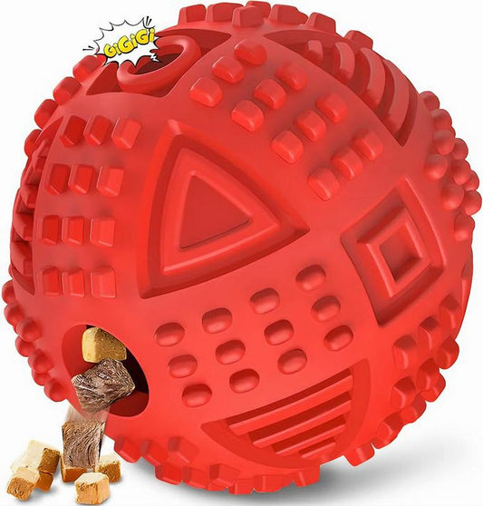 Dog Balls Treat Dispensing Dog Toys, Dog Toys for Aggressive Chewers Large Breed, Nearly Indestructible Squeaky Dog Chew Toys for Large Dogs, Natural Rubber Dog Puzzle Toys