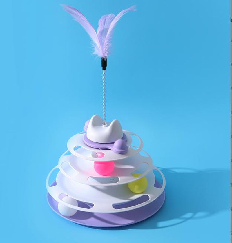 New Interactive Cat Toys, Pet Toys, Indoor Kitten Interactive Cats, Puzzle Balls and Indoor Adult Cats Interactive Cat Towers and Trackballs and Feather Toys, Party Gifts