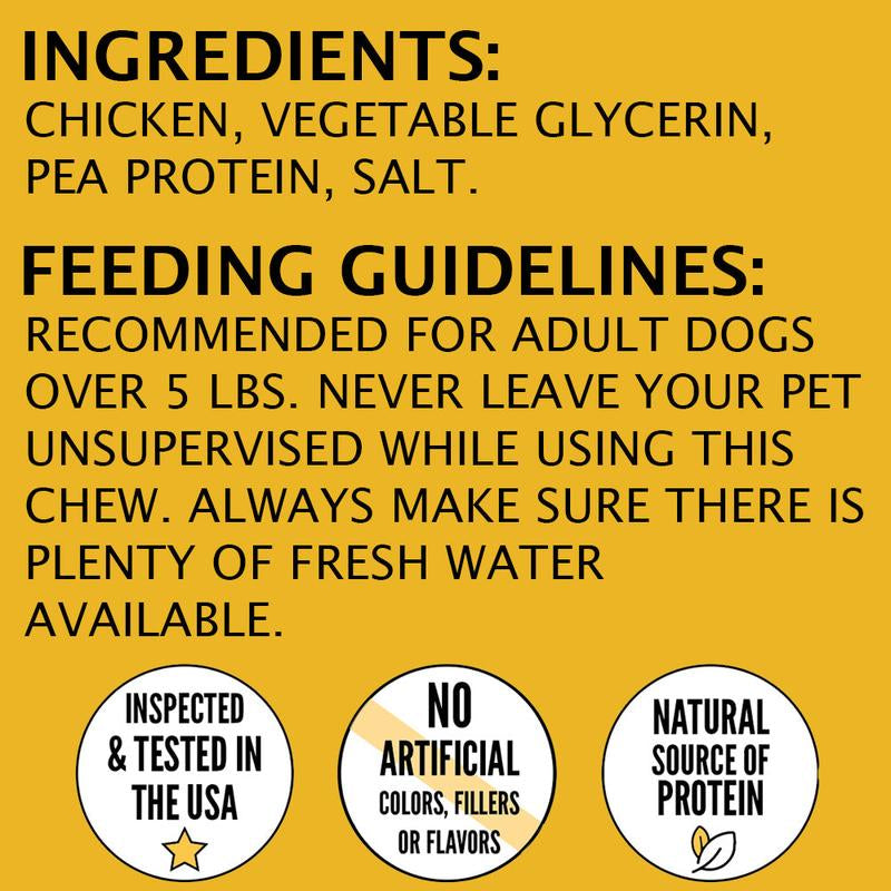 Hubert Pet Gourmet All-Natural Chicken Jerky Dog Treats - 2.5 Lbs Resealable Pack, Grain-Free & Gluten-Free, High Protein Low Fat, Made with Real Chicken Breast, Perfect for Training & Rewards - Chews