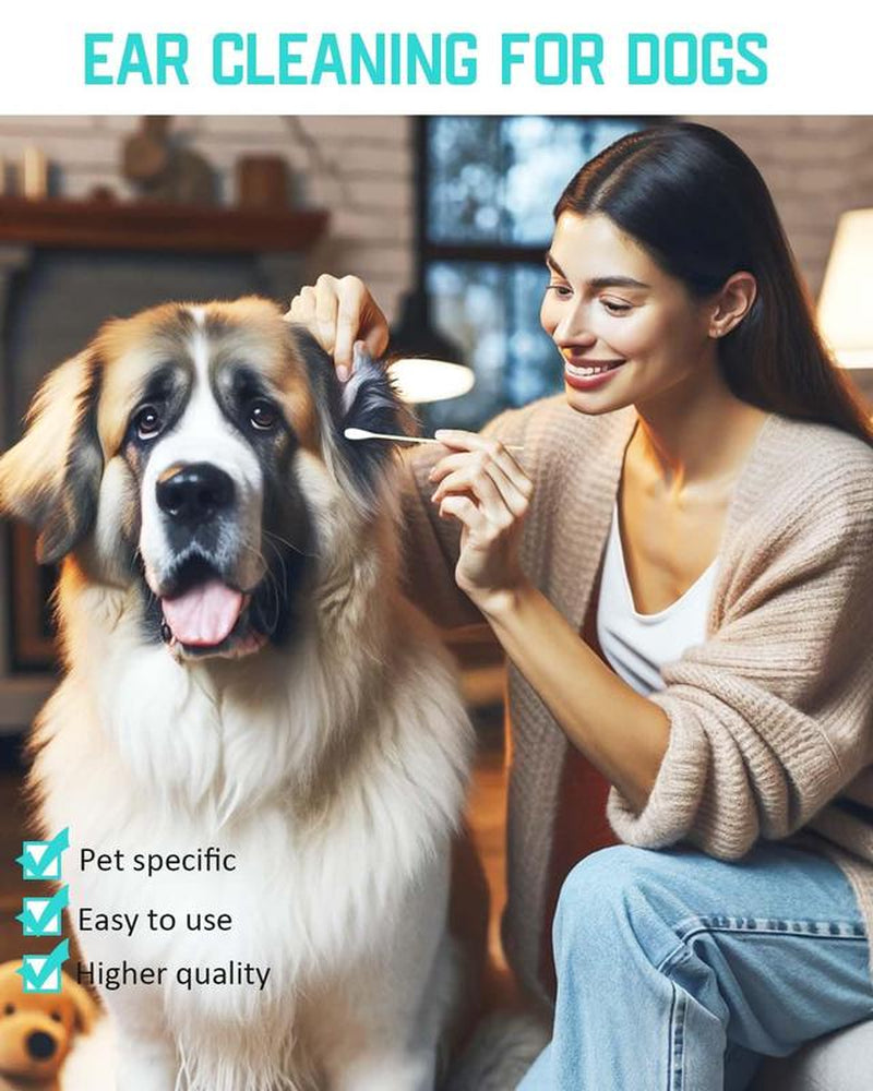 7 Inch Large Q Tips for Dog Ear Cleaning – 100 Biodegradable Bamboo Cotton Swabs for Pets & Precision Cleaning Large Cotton Dog Ear Extra Large Natural Dog Natural Dog