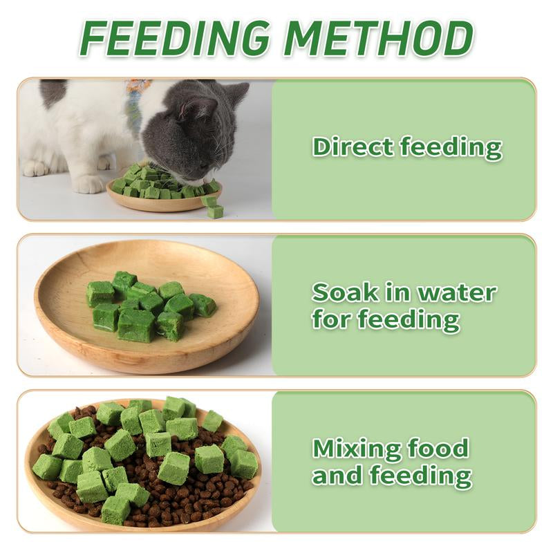 New Packaging Vet-Recommended! Freeze-Dried Cat Grass Treats - Stops Hairballs & Freshens Breath, Grain-Free & No Additives, Perfect for Picky Cats!