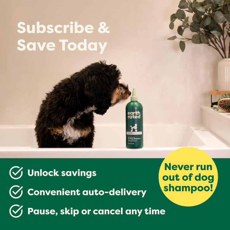Earth Rated 3-In-1 Curly & Wavy Coated Dog & Puppy Shampoo, Conditioner & Deodorizer - 16 Oz - Formulated to Tackle Tangles & Restore Curls