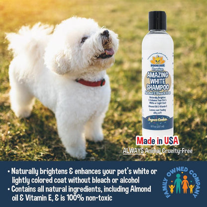 Bodhi Dog Amazing White Shampoo | Whitening Shampoo for Dogs | Alcohol & Bleach Free | Made in USA | Natural Ingredients | Professional Quality Pet Supplies Clean