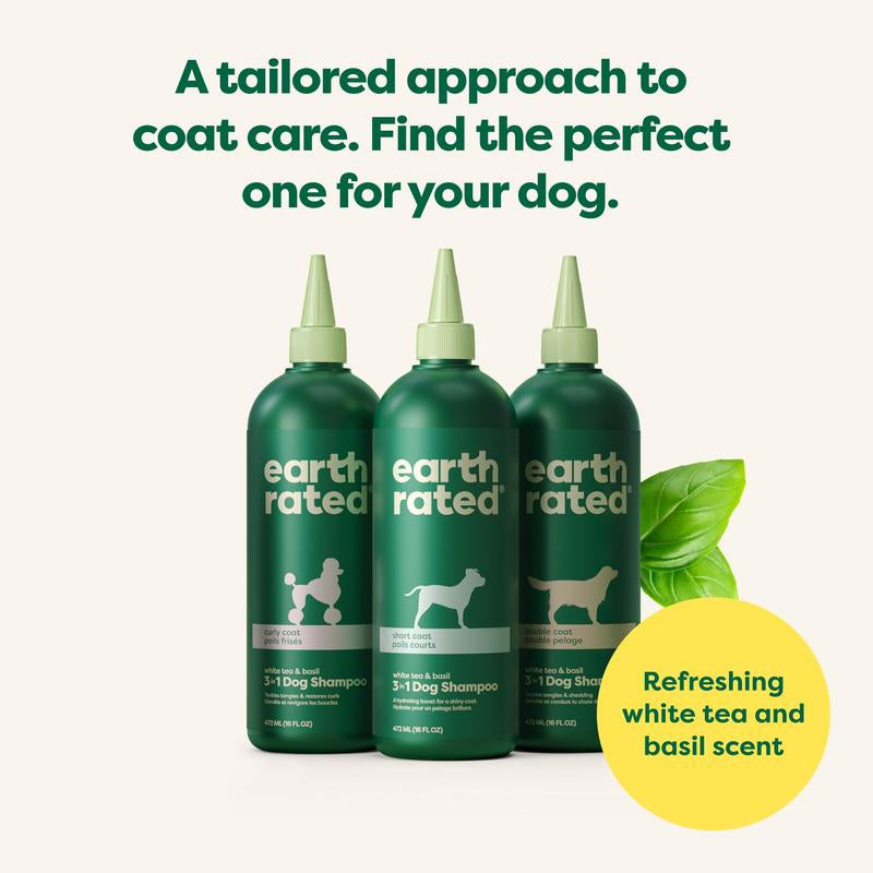 Earth Rated 3-In-1 Curly & Wavy Coated Dog & Puppy Shampoo, Conditioner & Deodorizer - 16 Oz - Formulated to Tackle Tangles & Restore Curls
