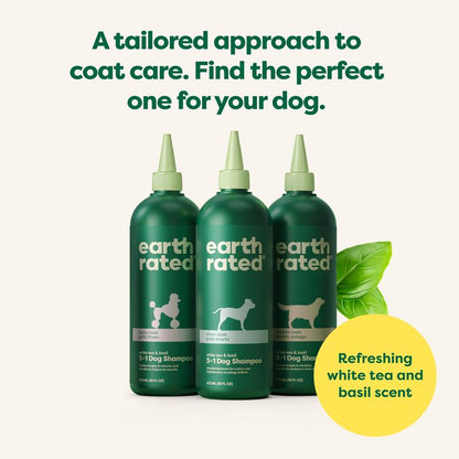 Earth Rated 3-In-1 Curly & Wavy Coated Dog & Puppy Shampoo, Conditioner & Deodorizer - 16 Oz - Formulated to Tackle Tangles & Restore Curls