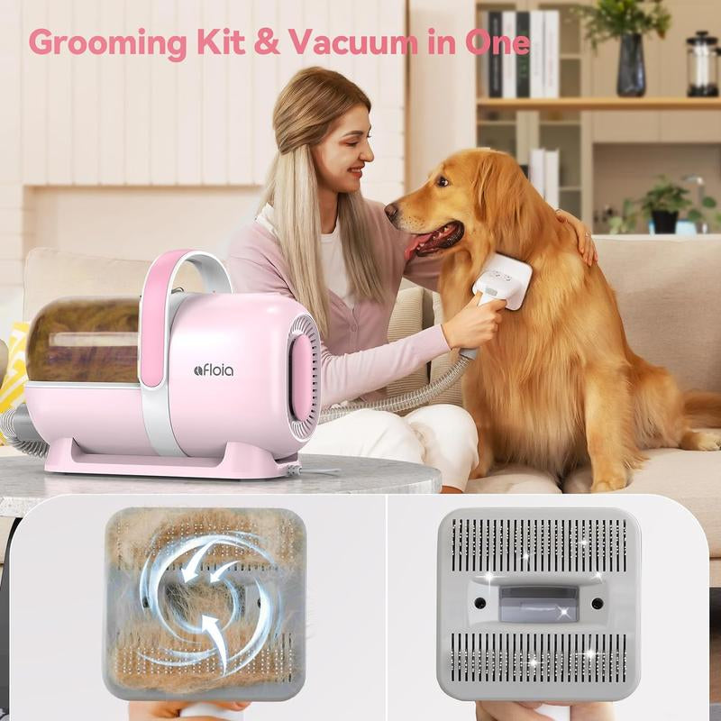Afloia Dog Grooming Kit, Pet Grooming Vacuum & Dog Clippers Nail Trimmer Grinder & Dog Brush for Shedding with 7 Pet Grooming Tools, Low Noise Dog Hair Remover Pet Grooming Supplies