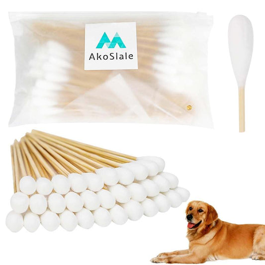 7 Inch Large Q Tips for Dog Ear Cleaning – 100 Biodegradable Bamboo Cotton Swabs for Pets & Precision Cleaning Large Cotton Dog Ear Extra Large Natural Dog Natural Dog