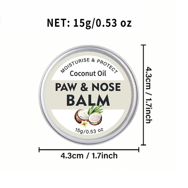 Coconut Oil Pet Paw & Nose Balm, 1 Count Natural Formula Moisturizing Pet Paw & Nose Care Balm, Pet Grooming Supplies, Pet Products, Puppy Essentials