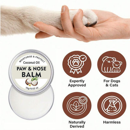 Coconut Oil Pet Paw & Nose Balm, 1 Count Natural Formula Moisturizing Pet Paw & Nose Care Balm, Pet Grooming Supplies, Pet Products, Puppy Essentials