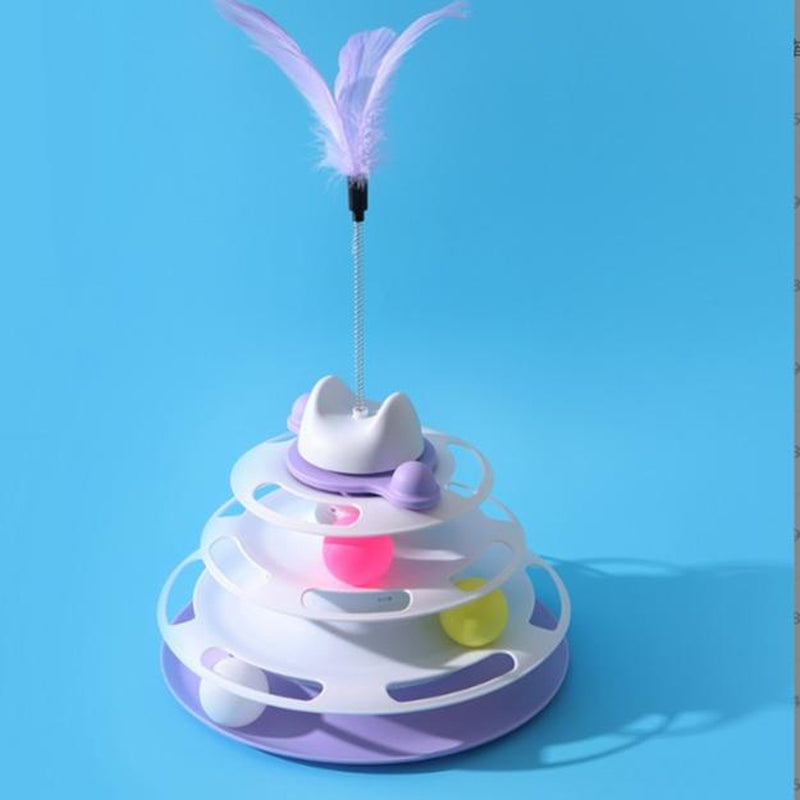 New Interactive Cat Toys, Pet Toys, Indoor Kitten Interactive Cats, Puzzle Balls and Indoor Adult Cats Interactive Cat Towers and Trackballs and Feather Toys, Party Gifts