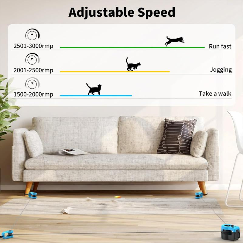 Hands-Free Automatic Cat Teaser – Asfrost Interactive Cat Toys for Indoor Cats, Feather Teaser for Bored Kittens, Remote/Auto Cat Treadmill, DIY String & Moving Mouse Hunting Toys