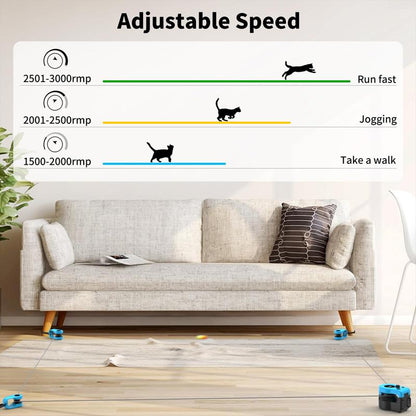 Hands-Free Automatic Cat Teaser – Asfrost Interactive Cat Toys for Indoor Cats, Feather Teaser for Bored Kittens, Remote/Auto Cat Treadmill, DIY String & Moving Mouse Hunting Toys